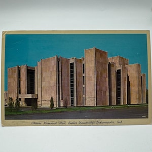 Carte postale vintage des années 1960 Butler University Clowes Memorial Hall