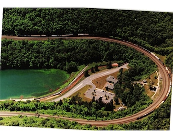 Horseshoe Curve Historic Railroad Landmark Postcard Alleghany Mountains