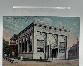 Vintage Marine National Bank Wildwood NJ Postcard 1910 Hand Written Message