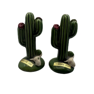 Vintage Wendover Utah Cactus Ceramic Salt & Pepper Shakers Western Decor