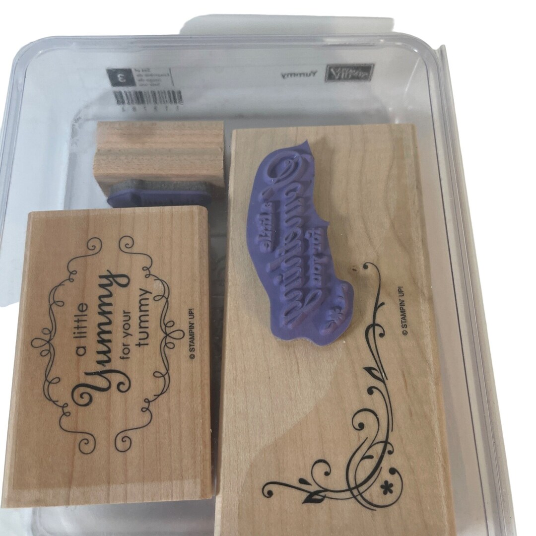 Stampin up Yummy Rubber Stamp Set Wood Mounted - Etsy