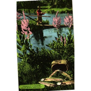 Carte postale vintage Ecko-Chrome Fishermans Paradise Scenic Northwest