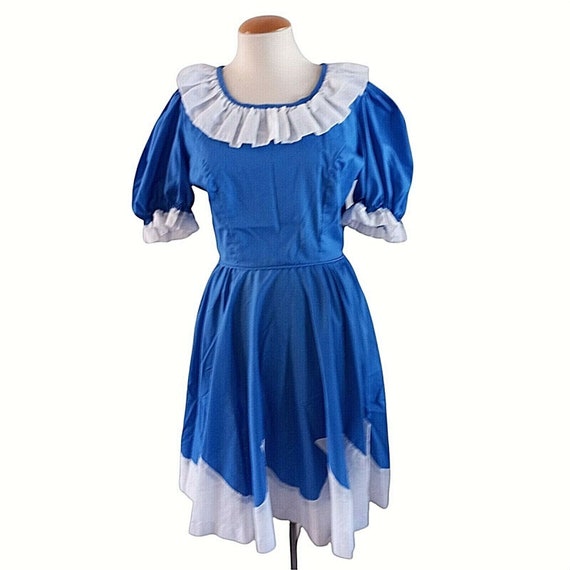 Handmade Square Dancing Swing Dress Blue with Eye… - image 3