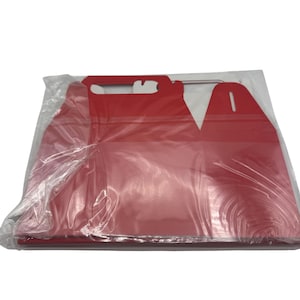 Cajas de regalo de cartón rojo y blanco con asas (juego de 4)