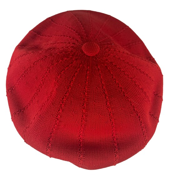 Vintage Kangol Red Size Medium Beret Hat Cap Knit… - image 5