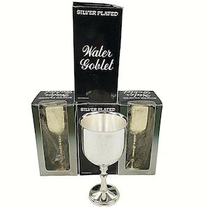 Vintage Silver Plated Water Wine Goblet 6.5&quot; Set of 4 NOS