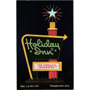 Holiday Inn Olean New York ansichtkaart uit de jaren 1950, chroom, "Worlds Innkeeper" vintage