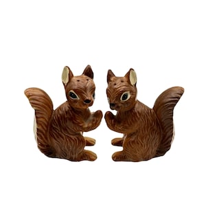 Vintage Ceramic Squirrel Salt & Pepper Shakers