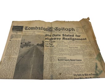 Archiwalny nagrobek z 1963 roku, wydanie gazety z 18 lipca
