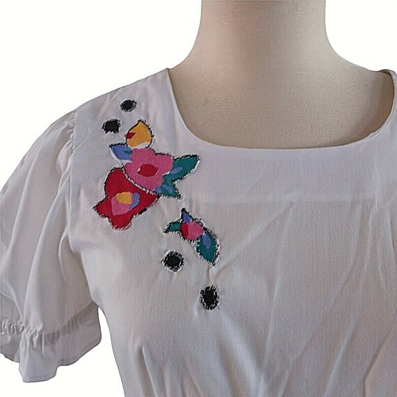 Vintage Square Dancing Dress Swing Polka Dot Flor… - image 2