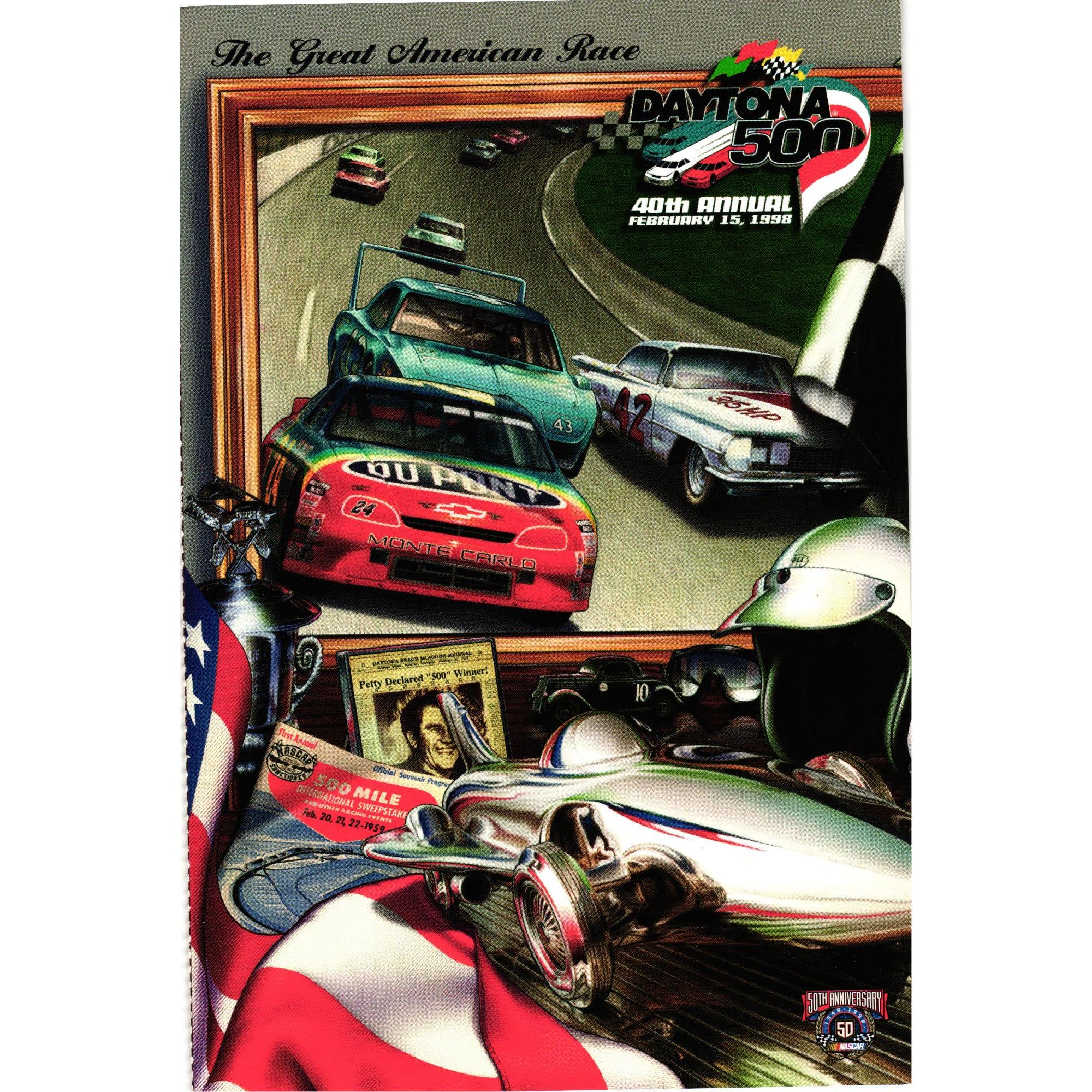 Daytona 500 40th Annual Postcard 1998 Official Souvenir NASCAR