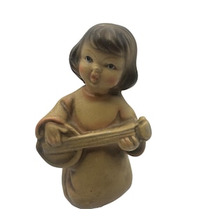 Vintage Ceramic Angel Figurine With Mandolin