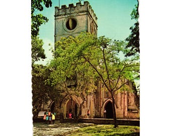 Vintage Postcard St Johns Church Barbados 1968 Dexter Press Scalloped Edges
