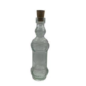 Vintage Clear Glass Decorative Bottle With Cork Stopper