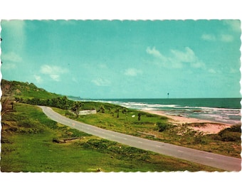 East Coast Road Barbados Scenic Postcard Dexter Press Unused Vintage Collectible