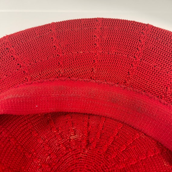 Vintage Kangol Red Size Medium Beret Hat Cap Knit… - image 6