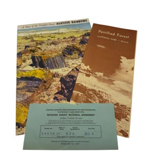 Vintage Petrified Forest National Park 1951 Guide & 15-Day Vehicle Permit