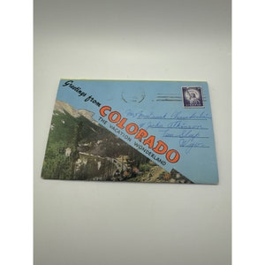 Carnet de cartes postales vintage du Colorado des années 60 avec des vues panoramiques et des monuments
