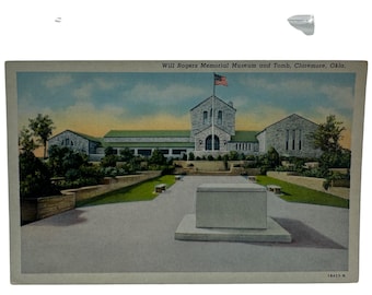 Vintage Will Rogers Memorial Museum och grav Claremore Oklahoma linnevykort