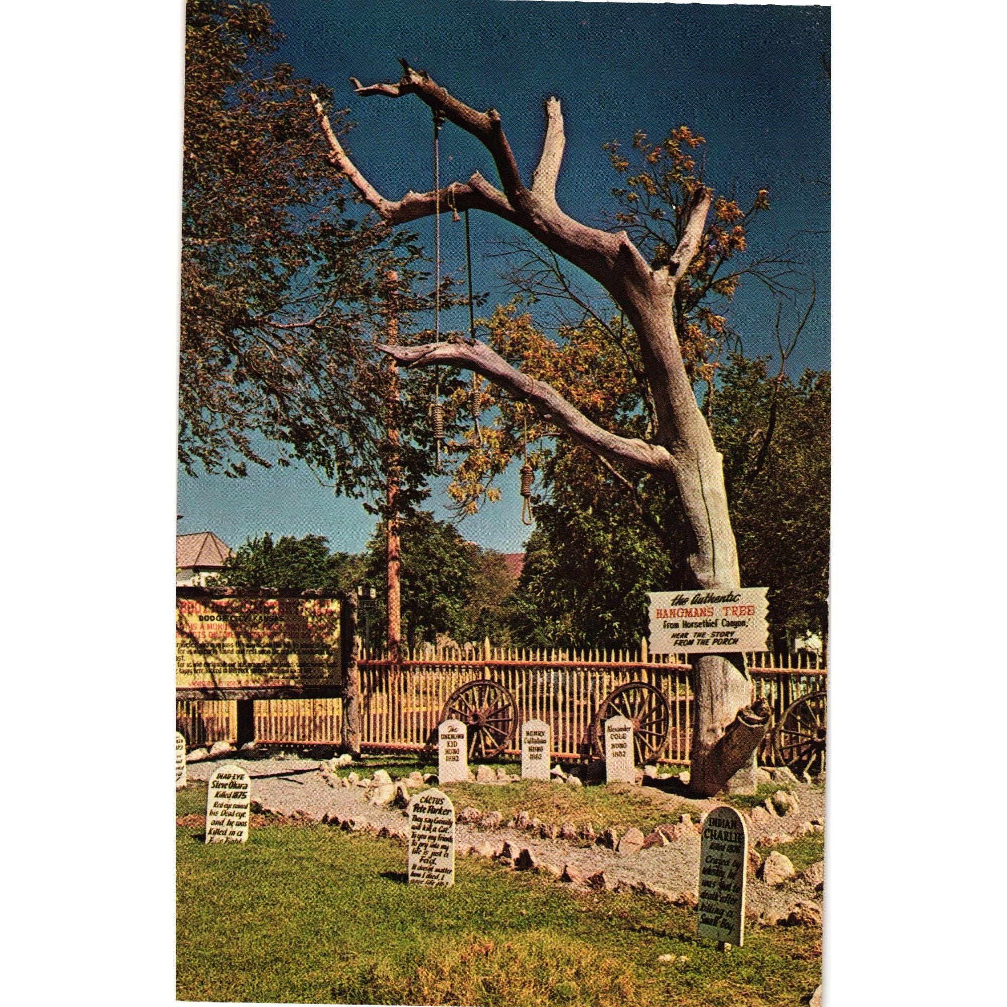 Vintage Hangmans Tree Boot Hill Cemetery Dodge City Kansas