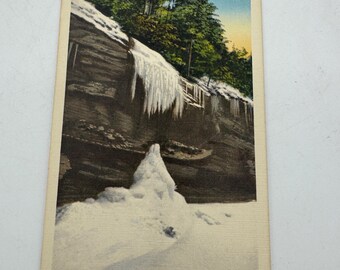 Vintage Postcard Bridal Veil Falls Winter Garb North Carolina