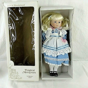 Vintage Gorham Bisque Musical Doll Alice In Wonderland Fondest Memories 1987