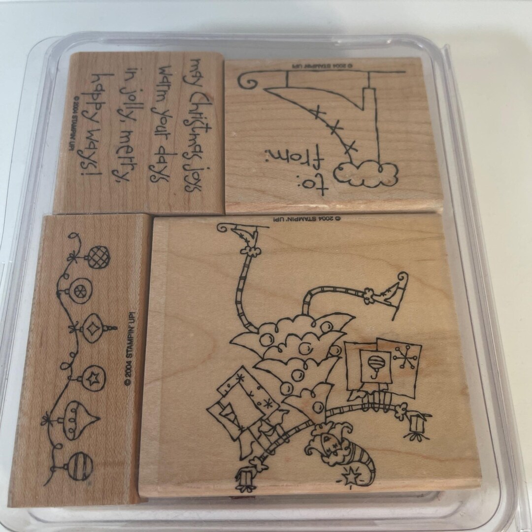 Stampin up Spruced up Rubber Stamp Set Retired 2004 Wood Mounted - Etsy