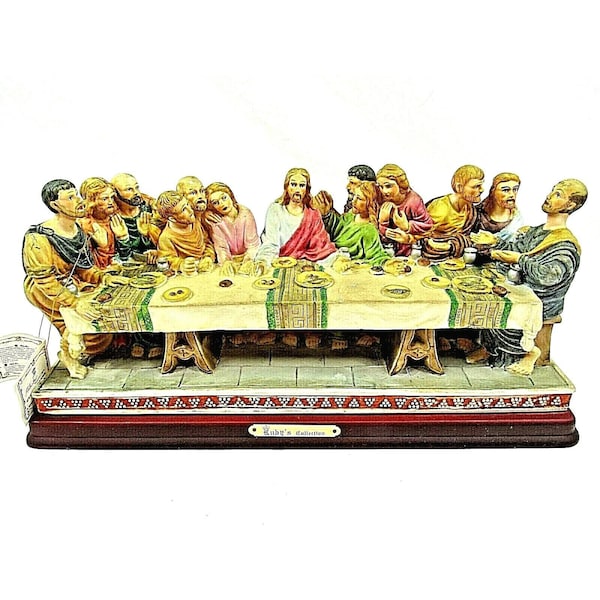 Vintage Jesus Last Supper Art Sculpture 1999 Ruby's Collection Religious 15"