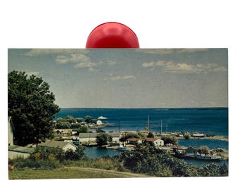 Vintage Bayfield Wisconsin Harbor Postcard Scenic Lake Superior View