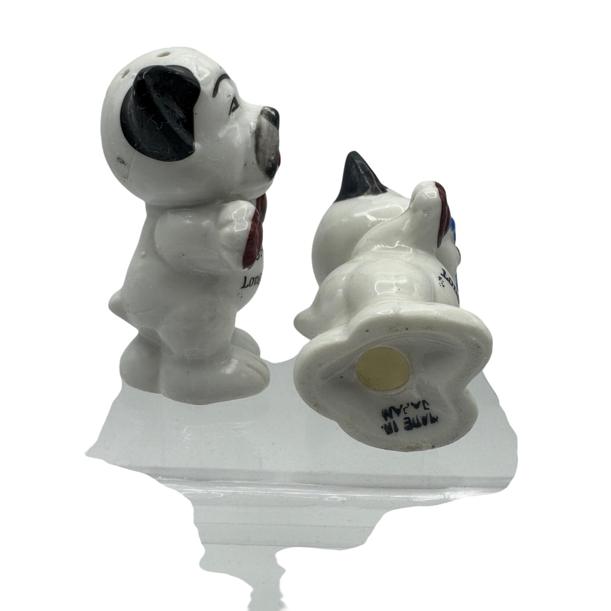 ヴィンテージ ボンゾ犬をモチーフにした陶器製ソルト＆ペッパー 