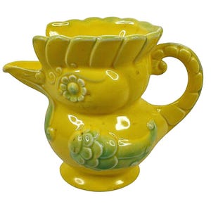 Vintage Bird Yellow Milk Creamer Ceramic 4.5&quot;
