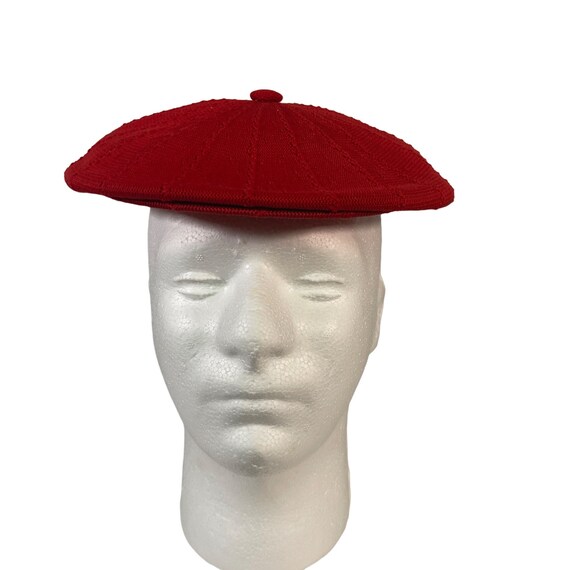 Vintage Kangol Red Size Medium Beret Hat Cap Knit… - image 1