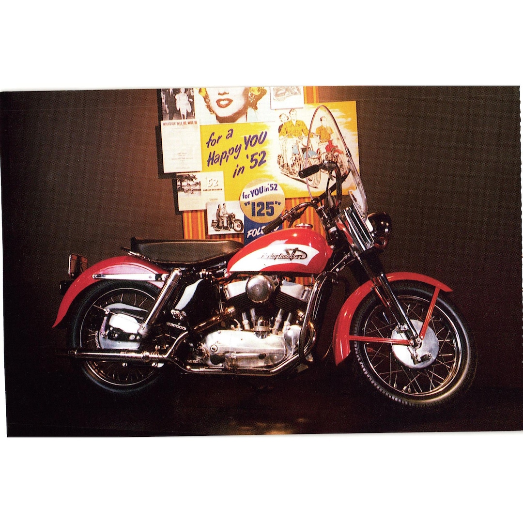 1956 Harley Davidson KH Model Museum Display Postcard Vintage