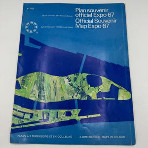 Official Souvenir Map Expo 67 Montreal Canada Vintage Collectible
