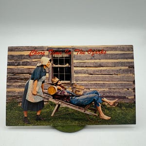 Chore Time In The Ozarks Vintage Postcard