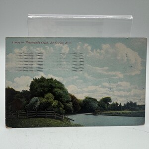 Vintage 1909 Tonawanda Creek Batavia NY Carte postale vue paysage pittoresque de la rivière