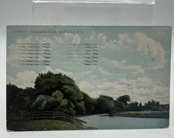 Vintage 1909 Tonawanda Creek Batavia NY Postcard Scenic River Landscape View