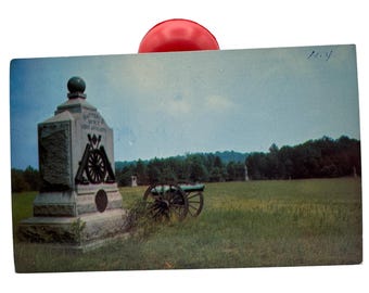 Pomnik baterii D, 1. Lekkiej Artylerii Nowego Jorku, pocztówka z pola bitwy pod Gettysburgiem