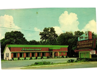Plantation Restaurant Valdosta GA 1962 Linen Postcard Scenic Exterior Pre-Owned
