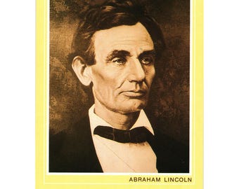 Abraham Lincoln Illinois Postcard Vintage Souvenir Sunburst Designer Prints SS-717