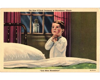 The Nine OClock Ceremony At Mooseheart Illinois Real Photo Postcard Pre-Owned