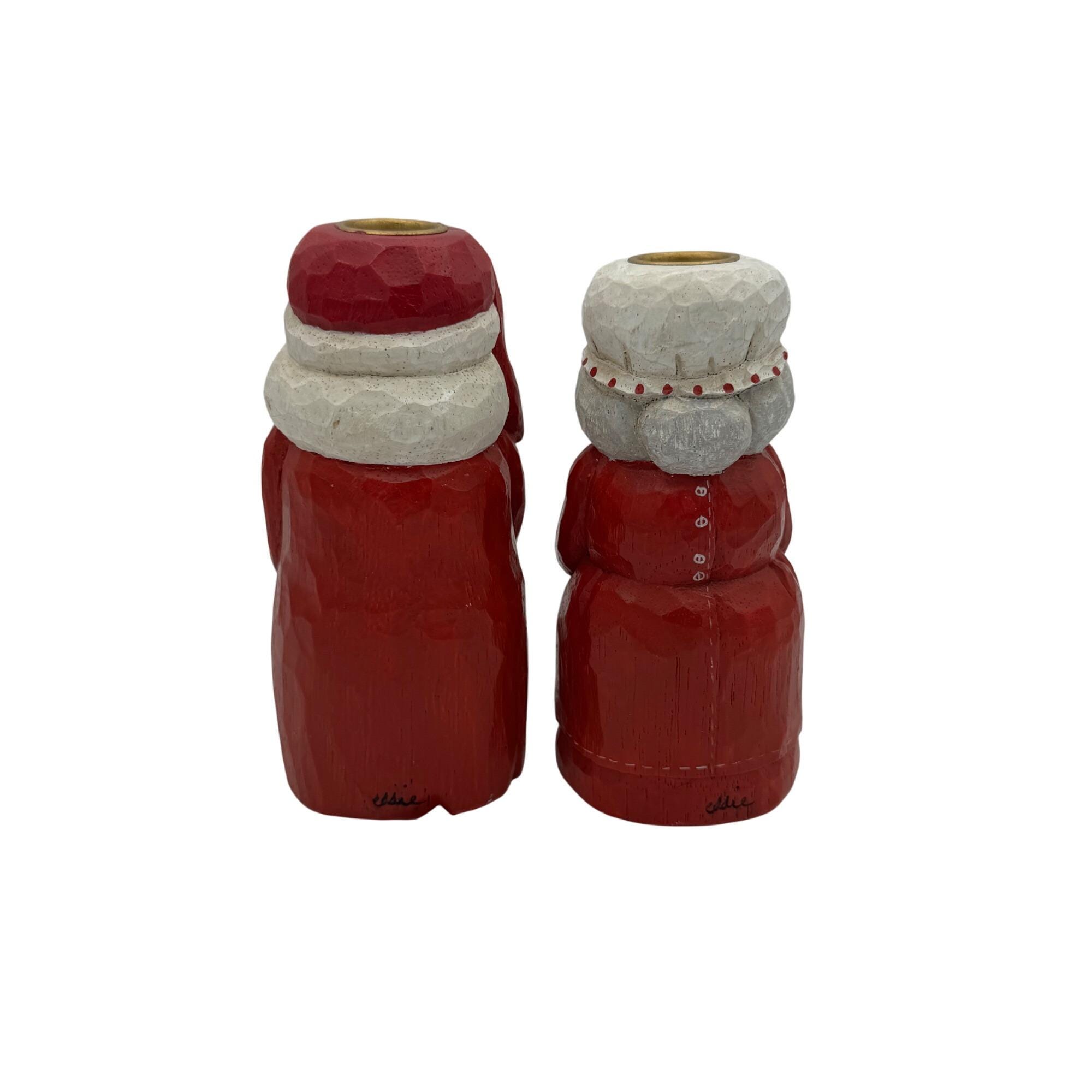 Eddie Walker Mr Mrs Santa Candleholders Figurine Midwest of Cannon