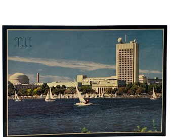 Vintage MIT Postcard Featuring Charles River And Sailboats