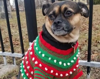 Patrón de suéter para perros Cheer for the Elves