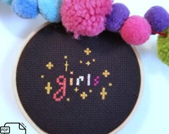 The Girls - Modern Counted Cross stitch pattern - Instant Download PDF