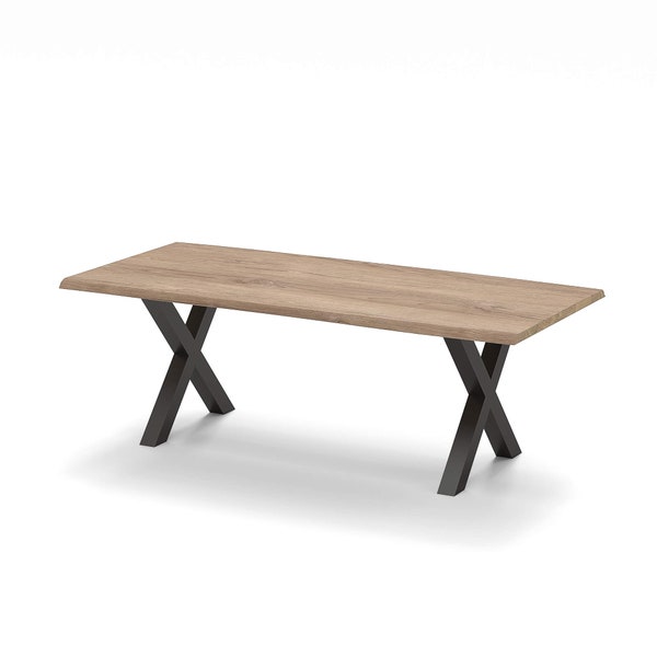 Table top 210 x 85 cm with tree edge made of solid oak from holz4home®