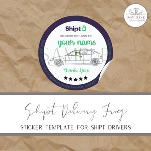 Plantilla personalizada de pegatinas de rana de entrega de envío- Nombre personalizable- Pegatinas de entrega de alimentos- Descarga digital instantánea