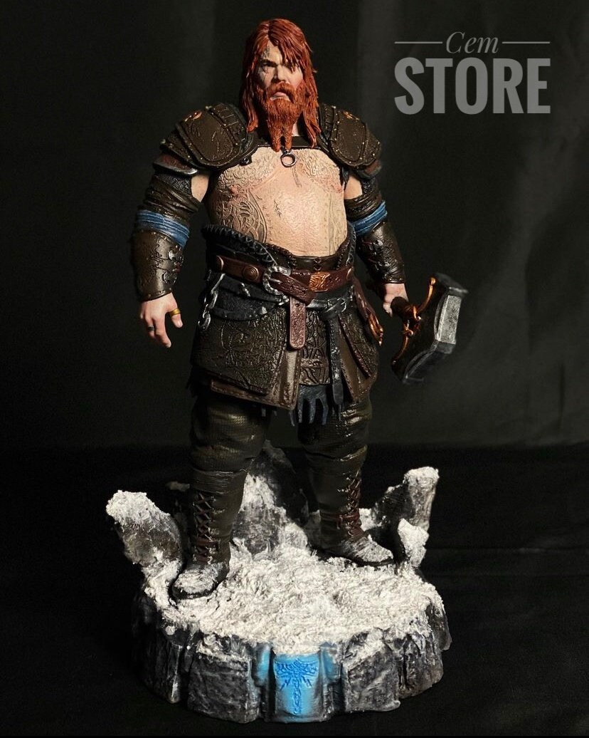 Thor God of War Ragnarok Handmade Polymer Clay Sculpture 