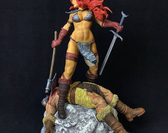 アメコミ RED SONIJA STATUE 1/6 Scale 1/12th, 1/10th, 1/8th or 1/6th Scale 3DMoonn Design Red