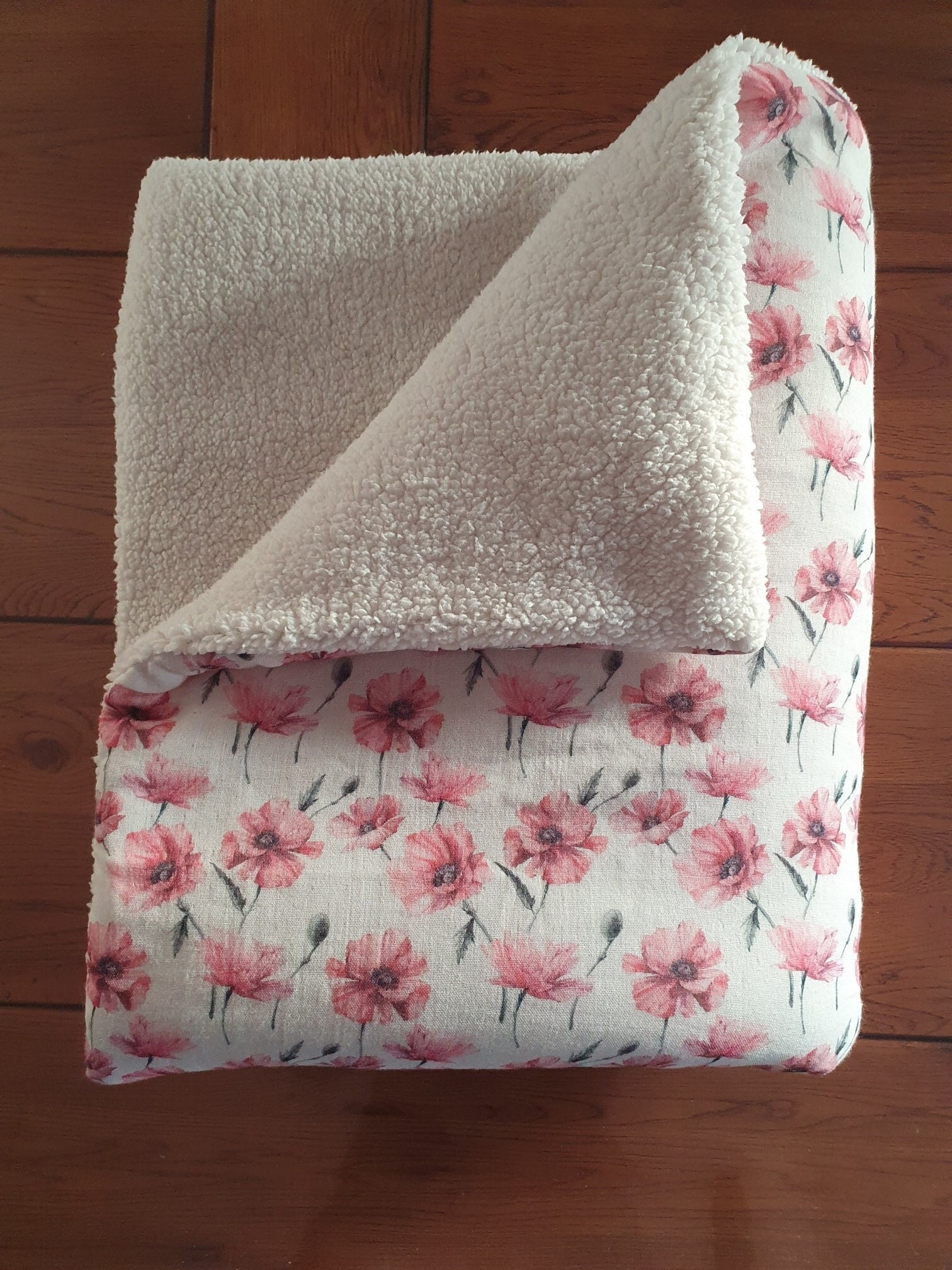 Couverture Chaude Double Gaze Imprimée et Peluche Mouton Extra Douce